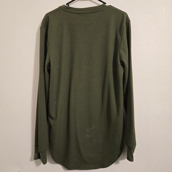 Red Ape Men’s Army Green Lightweight Knit Sweater Pullover Size M Casual - Picture 3 of 4